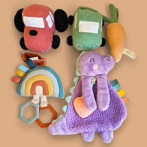 Baby Plush Toys Lot of 5 Cloud Island Knit Tractor Car Rattle Itzy Ritzy Dragon+